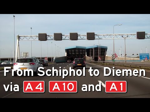 From Schiphol to Diemen via A-4, A-10 and A-1