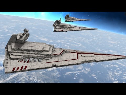 3 Republican ISDs vs 3 Dominator Star Destroyers - Star Wars: Empire At War Remake NPC Battle