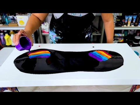 Unbelievable Colors + Amazing Outcome! Gorgeous Double Swipe Design - Acrylic Pouring