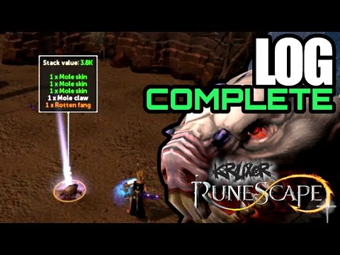 Giant Mole Log COMPLETED at 552 KC (RS3 Hard Mode Loot & Pet)