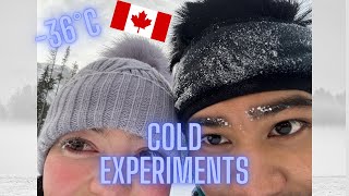 Experiments at EXTREME COLD weather in Canada. 極寒のカナダで実験してみた！