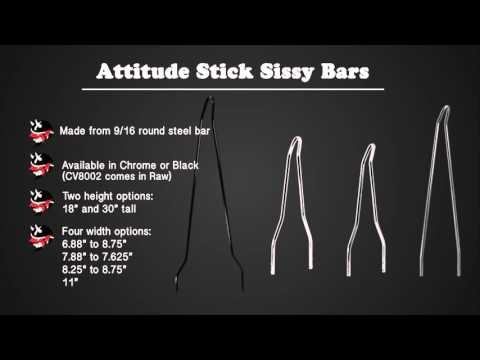 1PJ4-CYCLE-VISIO-CV-8003 Sissy Bar Stick - Chrome - 18" Attitude - Wide