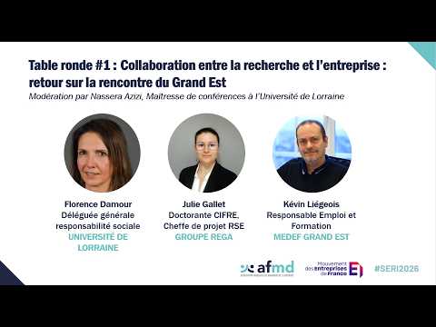#SERI2026 - Table ronde : Collaboration entre la recherche et l'entreprise (miniature vidéo)