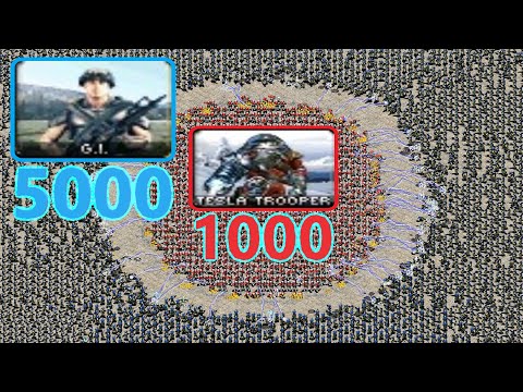 Tesla Troopers surrounded by Gi's - Red Alert 2