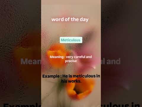 Meticulous meaning | learn English words
