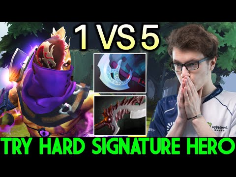 MIRACLE [Anti Mage] Epic Pro Try Hard 1 VS 5 with Signature Heroes Dota 2