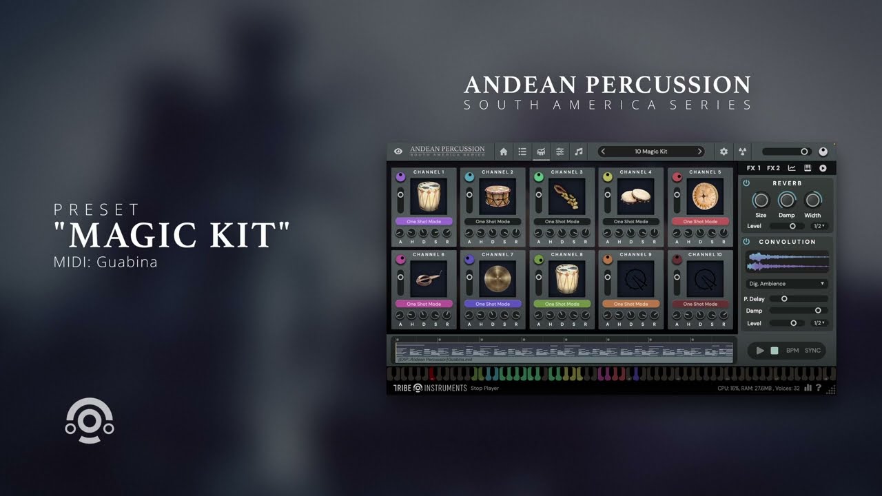 Percusión Andina VST - Preset DEMO (Demostración de instrumentos de percusión de la región andina)