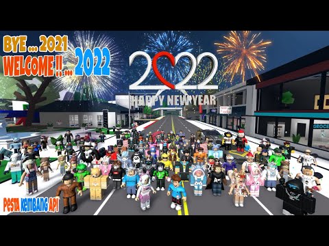Malam Tahun Baru 2022 Pesta Kembang Api di Brookhaven Bersama Youtubers - Roblox Animasi