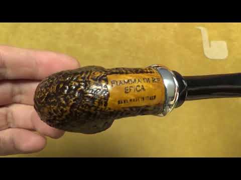 Pipa Fiamma di Re - Epica - Sabbiata con vera in argento - Freeform - FR145