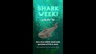 Get a free LEGO® shark with $15 purchase during Shark Week!