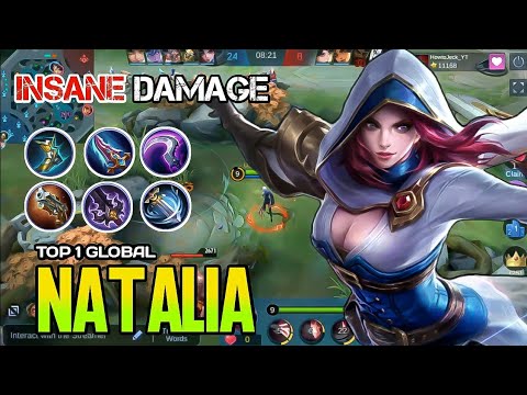 NATALIA TOP 1 GLOBAL GAMEPLAY 2021 | natalia best build and emblem - mobile legends