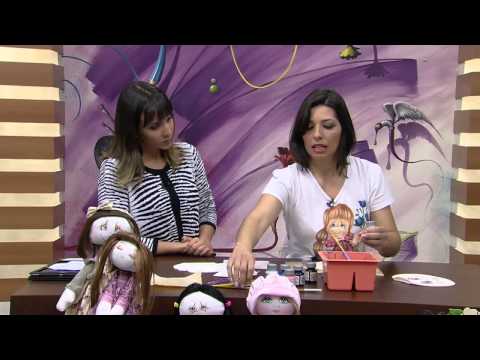 Mulher.com 04/07/2014 Bete Alcantara - Painting fabric doll face Part 1/2
