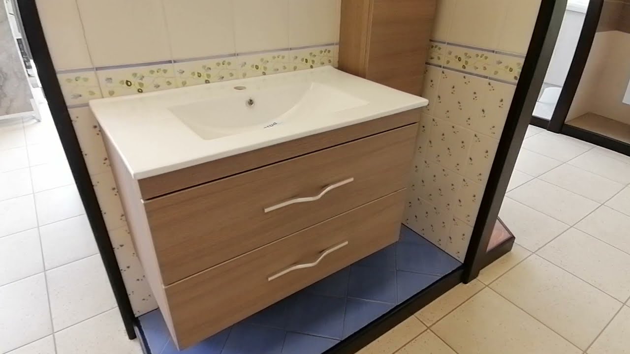 Offerte Mobili Bagno SOSPESI 80 CM. ROVERE SCURO senza colonna al prezzo più basso online