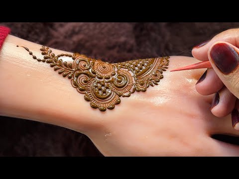 Very Beautiful Quick and Easy Prettiest Henna Design For Back Hand| Beautiful Mehndi Design Tutorial