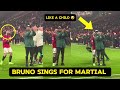 Bruno Fernandes Sings Along to Martial’s Chant With Anthony Martial and Varane goodbye. *mufc