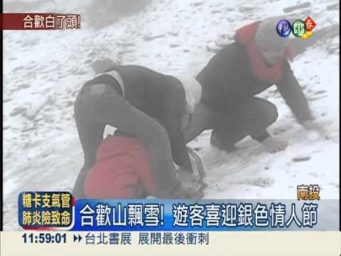 寒流發威冷爆了! 合歡山白雪紛飛