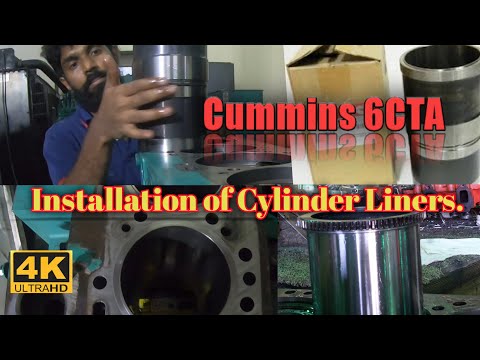 Installation of Cylinder liners. Cummins 6CTA  8.3 G2 Engine  Episode 03