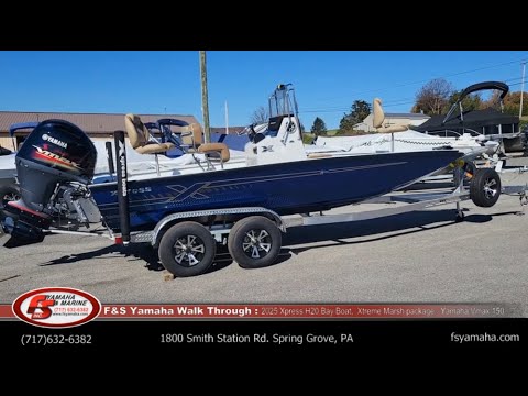 2025 Xpress H20 Bay Boat,  Xtreme Marsh package, Yamaha Vmax 150 SHO. F & S Yamaha. Hanover, PA