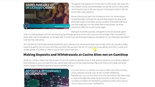 CASINOS NOT ON GAMSTOP