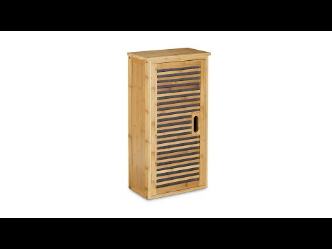 Badezimmer Hängeschrank Bambus 2 Ablagen Braun - Bambus - Holzwerkstoff - 35 x 66 x 20 cm