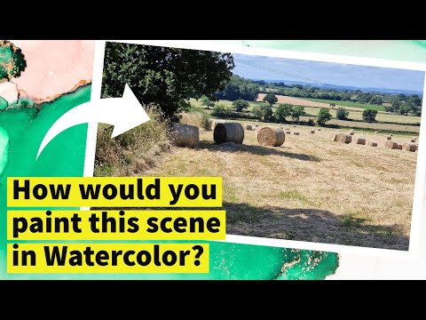 Over 100 people paint this rural scene in watercolor.  Tim Wilmot gives his critiques!