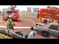 Flashing Lights - Rescue Ambulance + Ladder Truck Responding! 4K