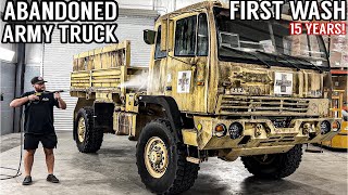 First Wash In 15 Years: ABANDONED MOLDY Army Truck! | Car Detailing Restoration