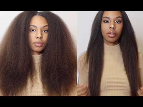 Updated Curly to Straight Hair Tutorial | Flat iron natural Hair Video