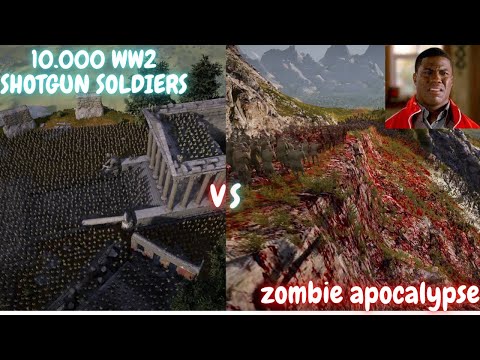10 000 WW2 SHOTGUN SOLDIERS vs 1,000,000 ZOMBIE APOCALYPSE -  Ultimate Epic Battle Simulator 2