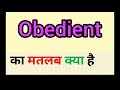 Obedient meaning in hindi | obedient ka matlab kya hota hai | word meaning English to hindi