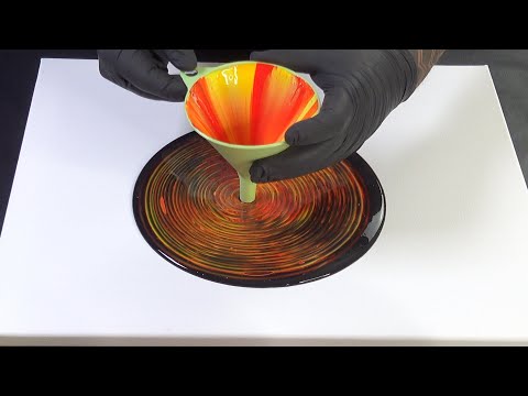 Acrylic Paint Pouring - Funnel Pour Painting - Only Water & Silicone !