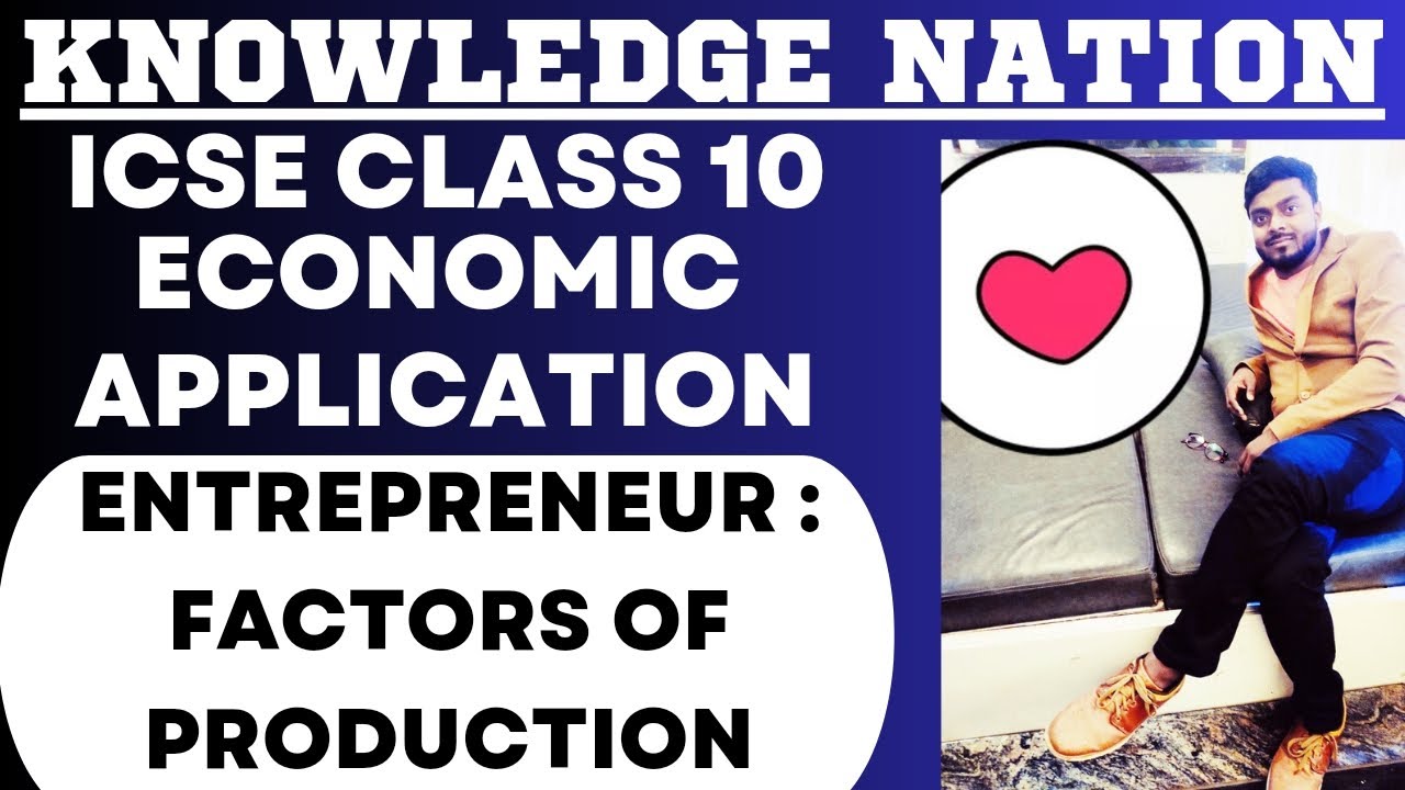 ENTREPRENEUR : FACTORS OF PRODUCTION | ICSE CLASS 10 ECONOMIC APPLICATION | #icse2024 #entrepreneur