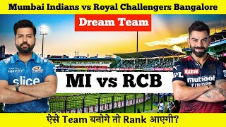 MI vs RCB Dream11 | Mumbai vs Bangalore Pitch Report & Playing XI | MI vs RCB Dream11 Today Team