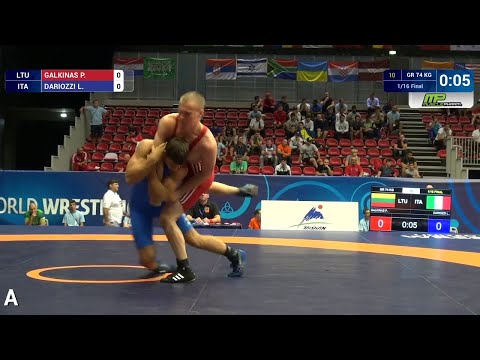 1/16 GR - 74 kg: P. GALKINAS (LTU) df. L. DARIOZZI (ITA) by FALL, 8-0