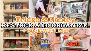 FRIDGE RESTOCK + PANTRY ORGANIZATION 2025 | SELLE DESHIRO CLEAN AND ORGANIZE + COOK WITH ME