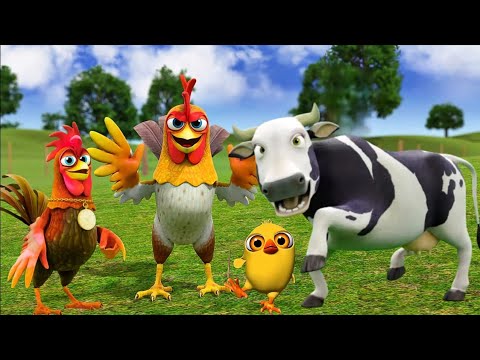El Pollito pío 3d - el Toro y el Tractor de la Granja  -el Pollito y el Tractor de la Granja