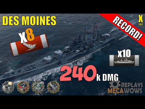 Des Moines 8 Kills & 240k Damage | World of Warships Gameplay