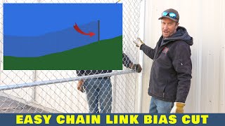 How To Easily Bias Cut Chain Link Fence | Terminating An Uphill Or Downhill Run