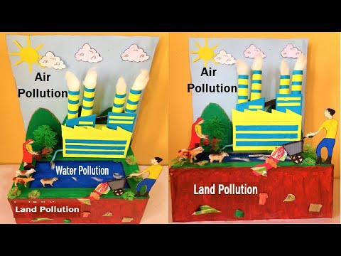 water pollution working model making using cardboard and waste materials diy best out of waste