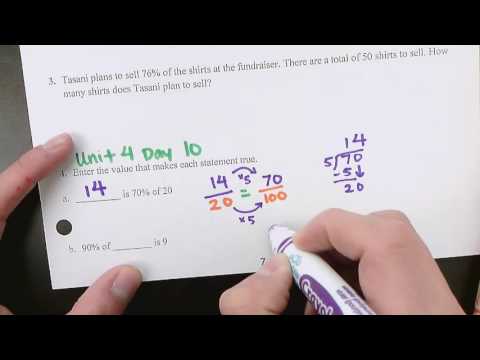 Unit 4 Day 10 Problem 4 (Equivalent ratios and Percents)