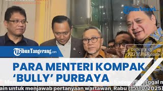 Momen Kocak para Menteri Kongkalikong Tinggalkan Menkeu Purbaya dan Minta Jawab Pertanyaan Wartawan