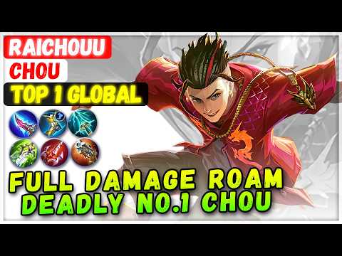 Full Damage Roam Deadly No.1 Chou [ Top 1 Global Chou ] Raichouu - Mobile Legends Emblem And Build