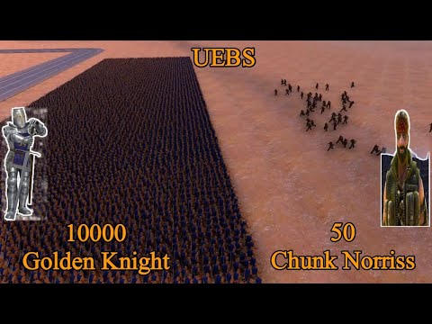 10000 Golden Knight vs 50 Chunk Norriss  | Ultimate Epic Battle Simulator |