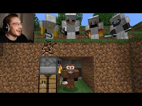 Minecraft Speedrunner (xQc) VS 4 Noob Hunters