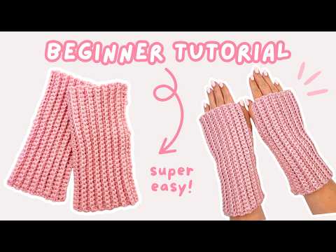SO EASY! how to crochet fingerless gloves for BEGINNERS | simple crochet hand warmers tutorial ❄️