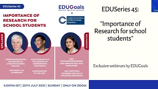 EDUSeries 45: "Importance of Research for school students"