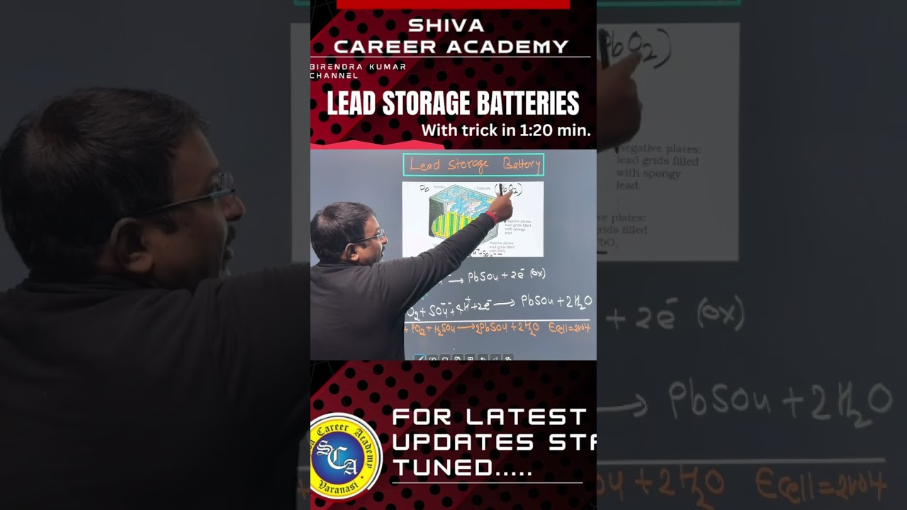 #leadstoragebattery #ncert #electrochemistry #batteries #jee #neet #cell #battery #12chemistry