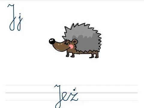 Jeż. Video alfabet z literą J. Nauka rysowania i pisania.