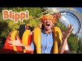 Blippi Rides A Rollercoaster At The Theme Park Amusement Park For Children Explore With Blippi