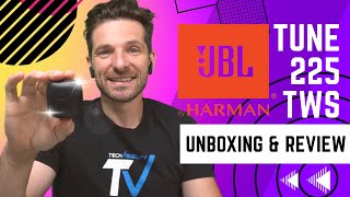 Video thumbnail for JBL TUNE 225 TWS Unboxing Setup Review | Are They Good? by TechVisibility